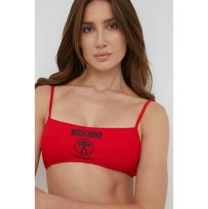 Plavková podprsenka Moschino Underwear červená farba, mäkké košíky