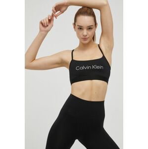 Športová podprsenka Calvin Klein Performance Ck Essentials čierna farba,