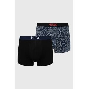 Boxerky Hugo (2-pack) pánske, tmavomodrá farba