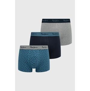 Boxerky Pepe Jeans Woodrow (3-pak) pánske, tmavomodrá farba