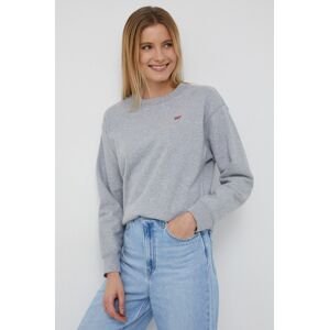 Bavlnená mikina Levi's 24688.0037-Greys, dámska, šedá farba, s nášivkou