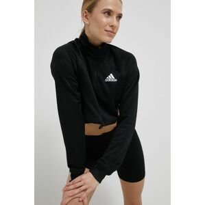 Mikina adidas Performance HA7609 dámska, čierna farba, jednofarebná