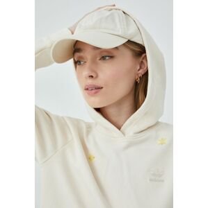 Bavlnená mikina adidas Originals HD2774 dámska, béžová farba, s nášivkou