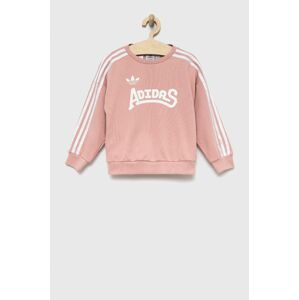 Detská mikina adidas Originals HC4559 ružová farba, s potlačou