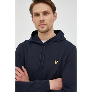 Bavlnený sveter Lyle & Scott pánsky, tmavomodrá farba, tenký,