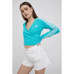 Tričko s dlhým rukávom adidas Originals Adicolor HE4958 dámske, tyrkysová farba,