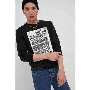 Bavlnené tričko s dlhým rukávom adidas Originals HC9466 čierna farba, s potlačou