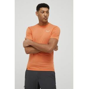 Športové tričko Salewa Pedroc oranžová farba, jednofarebné