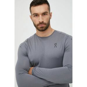Bežecké tričko s dlhým rukávom On-running Performance šedá farba, jednofarebné
