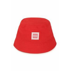 Detský klobúk BOSS červená farba, bavlnený