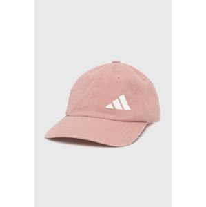 Bavlnená čiapka adidas HD7305 ružová farba, s nášivkou