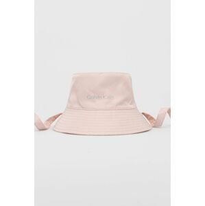 Obojstranný klobúk Calvin Klein ružová farba,