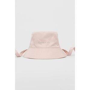 Obojstranný klobúk Calvin Klein ružová farba,