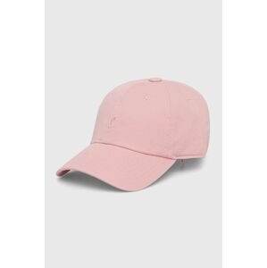 Bavlnená čiapka Peak Performance ružová farba, jednofarebná