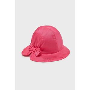 Detský klobúk Mayoral ružová farba biela, bavlnený