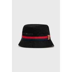 Bavlnený klobúk Tommy Hilfiger čierna farba, bavlnený