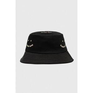 Bavlnený klobúk PS Paul Smith čierna farba, bavlnený