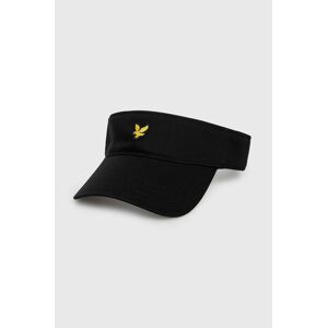 Bavlnený šilt Lyle & Scott čierna farba, s nášivkou