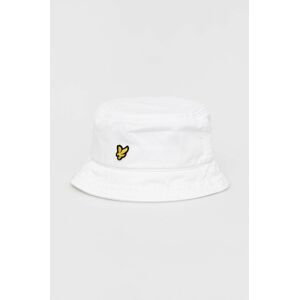 Bavlnený klobúk Lyle & Scott biela farba, bavlnený