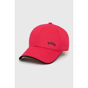 Bavlnená čiapka BOSS Boss Athleisure , ružová farba, jednofarebná