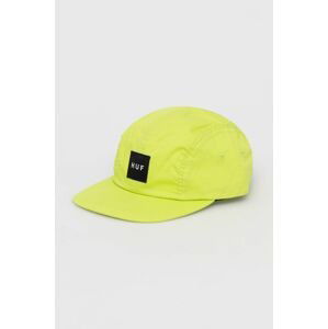 Bavlnená čiapka HUF zelená farba, jednofarebná