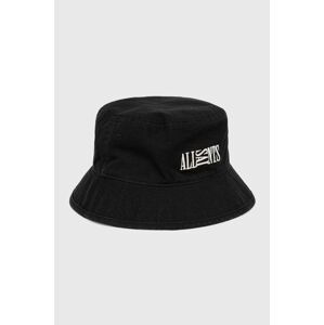 Bavlnený klobúk AllSaints čierna farba, bavlnený
