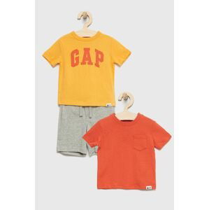 Detská bavlnená súprava GAP oranžová farba