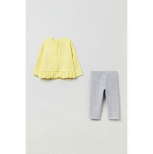 Detská bavlnená súprava OVS žltá farba