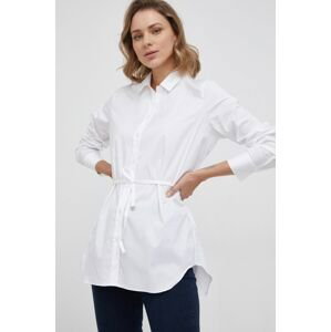 Košeľa Calvin Klein dámska, biela farba, regular, s klasickým golierom