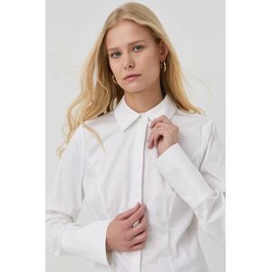 Košeľa Notes du Nord dámska, biela farba, slim, s klasickým golierom