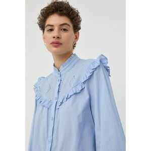 Bavlnená košeľa Bruuns Bazaar dámska, regular, so stojačikom