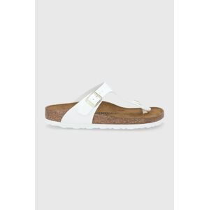 Žabky Birkenstock Gizeh 1005300-White, dámske, biela farba, na plochom podpätku