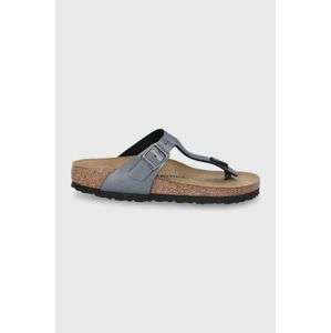 Žabky Birkenstock Gizeh dámske, šedá farba, na plochom podpätku