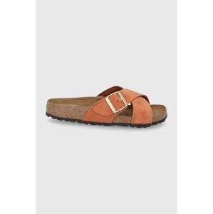 Semišové šľapky Birkenstock Siena dámske, oranžová farba