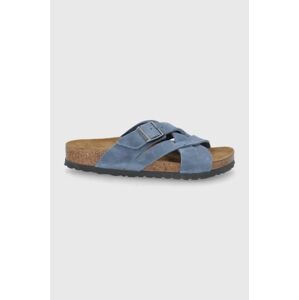 Semišové šľapky Birkenstock Lugano dámske,