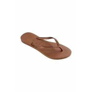 Žabky Havaianas Slim dámske, zlatá farba, na plochom podpätku