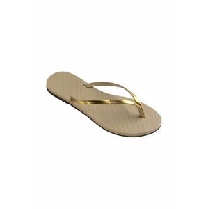 Žabky Havaianas You Metallic dámske, zlatá farba, na plochom podpätku