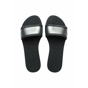 Žabky Havaianas 4147238-0074P dámske, šedá farba, na plochom podpätku