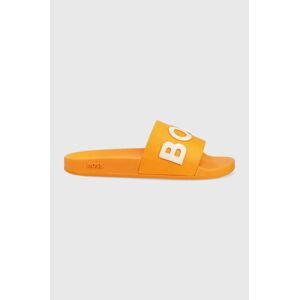 Šľapky BOSS Bay pánske, oranžová farba, 50471271