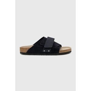 Semišové šľapky Birkenstock Kyoto pánske, tmavomodrá farba