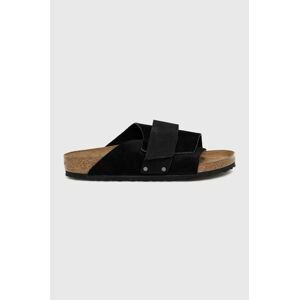 Semišové šľapky Birkenstock Kyoto pánske, čierna farba