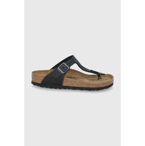 Kožené žabky Birkenstock Gizeh 845251-Oil.Blk, čierna farba