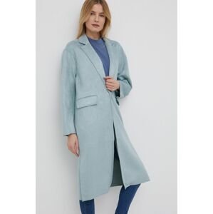 Kabát Only dámsky, tyrkysová farba, prechodný, oversize