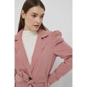 Kabát JDY dámsky, ružová farba, prechodný,