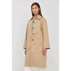 Kabát Victoria Beckham dámsky, béžová farba, prechodný, oversize