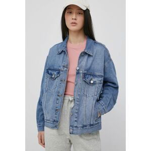 Rifľová bunda Levi's A1743.0004-MedIndigoW, dámska, prechodná, oversize