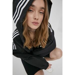 Bunda adidas Originals Adicolor HC2022-BLACK, dámska, čierna farba, prechodná,