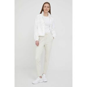 Bunda Calvin Klein Jeans dámska, biela farba, prechodná,