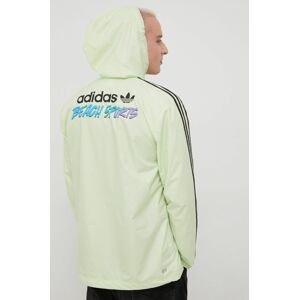 Bunda adidas Originals HF4865 pánska, zelená farba, prechodná, oversize