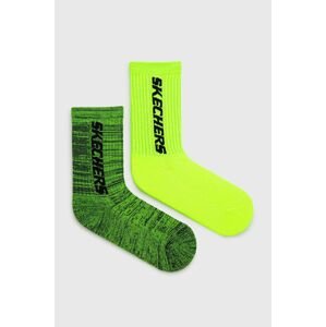 Detské ponožky Skechers (2-pak) zelená farba